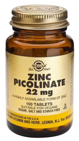 Tienda Solgar | Solgar Zinc Picolinato 22 mg 100 comprimidos